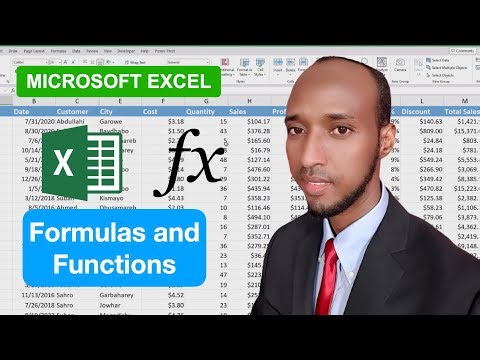 Microsoft Excel, Casharka 4aad: How to Create and use Excel Formulas and Functions