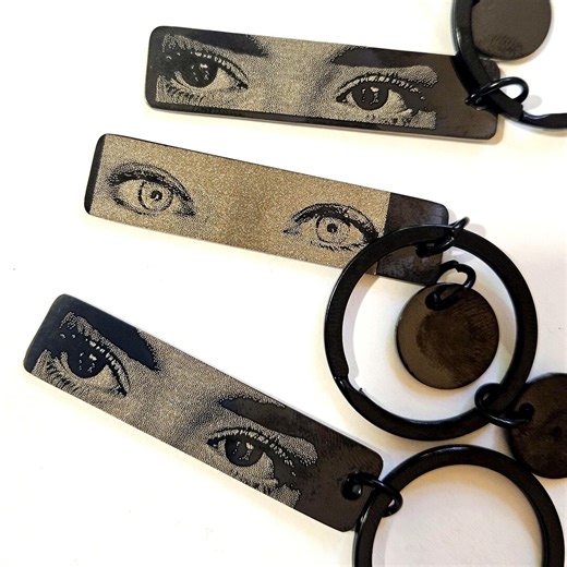 Eyes Photo Keychain, Custom Pendant Text, Wife, Boyfriend, Husband, Girlfriend Eyes Keyring, Custom Engraved Stainless Steel - Etsy