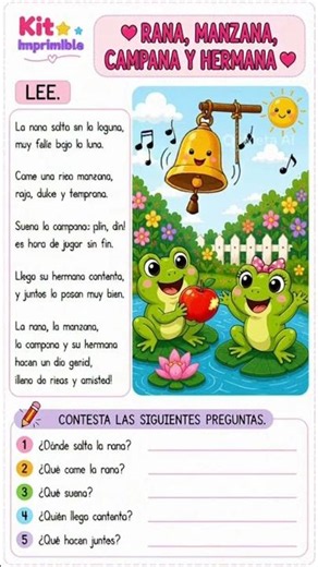 Comprension Lectora con Rimas de la Rana #shorts