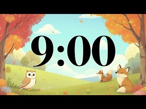 9 Minute Timer with Fall Trees and Animals | Peaceful Acoustic Music | Classroom & Focus Countdown