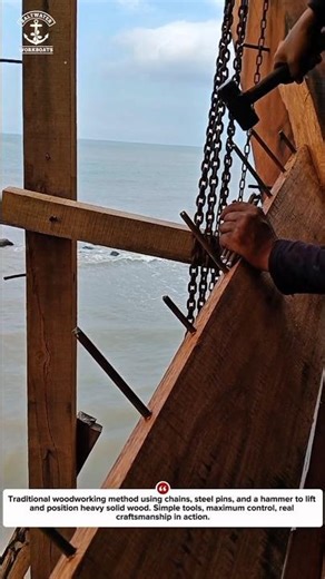 Heavy Timber Lifting with Chains & Hammer | Old-School Woodworking Power