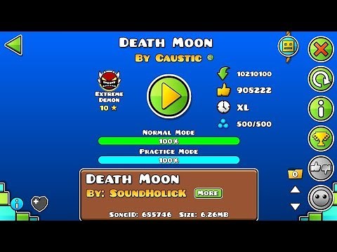 "Death Moon" 100% by Caustic (Extreme Demon) | Geometry Dash 2.11