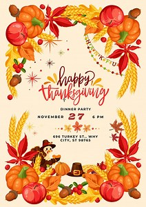 Thanksgiving Dinner Invitation | Editable Canva Template | Invite Friends & Family With a Heartfelt Fall Printable - Etsy