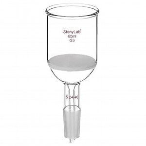 stonylab Buchner Filtering Funnel, Borosilicate Glass Buchner Filtration Funnel with Fine Filter Disc (G3) and 24/40 Lower Standard Joint, 60 ml
