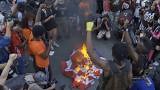 Protesters burn American flag outside White House after Trump's July Fourth address