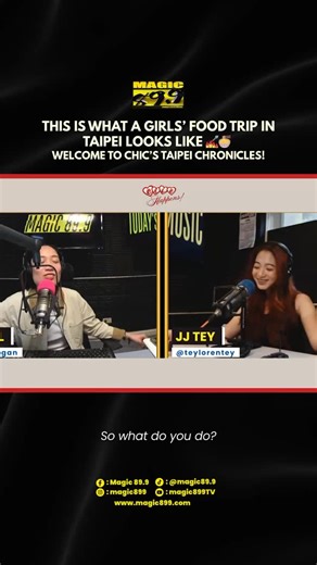 2K views · 11 reactions | This is what a girls’ food trip in Taipei looks like! 寧溜 We’re diving headfirst into the best of Taipei’s street food, night markets, and delicious hidden gems. Welcome to Chic’s Taipei Chronicles! Share your thoughts and catch Chic Happens every Tuesday, 6 PM to 9 PM only on Magic 89.9. ️ #ChicHappens #Magic899 #BelieveInTheMagic | Magic 89.9 | Facebook