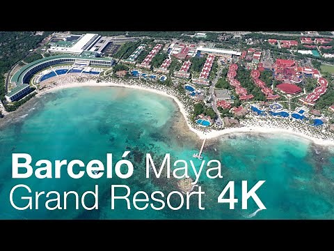 Barceló Maya Grand Resort by Drone 4K | Review of Riviera, Beach, Caribe, Colonial, Tropical, Palace