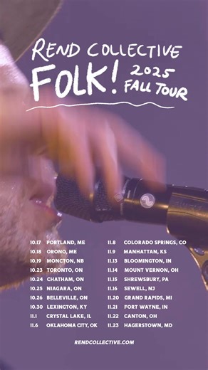 Colorado Springs, Colorado! The Folk! Fall Tour is ON SALE NOW!! Get your tickets at rendcollective.com and join us for an evening of worship and celebration 🎉 | Rend Collective