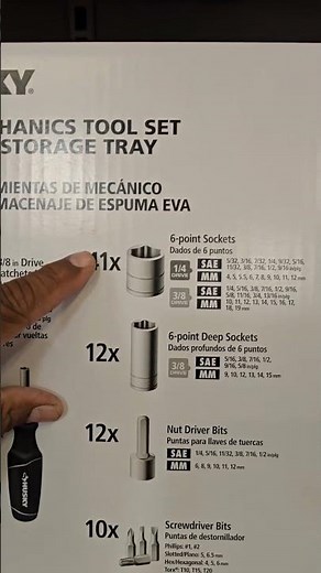 Husky Mechanics tool set in foam