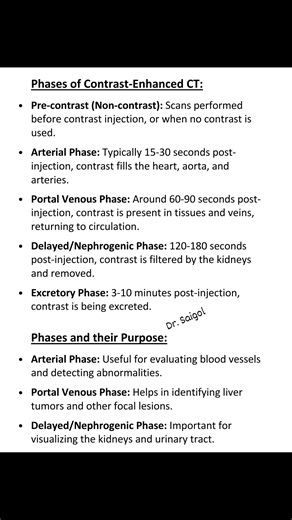 2.2K views · 39 shares | CT Scan IV contrast phase timings and their Purpose #viralreelschallenge #drsaigol #radiology | Dr. Saigol | Facebook