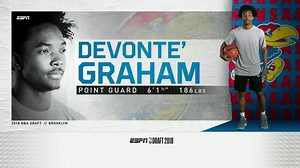 Clutch performer. Floor general. Versatile scorer. Devonte' Graham to the Charlotte Hornets ➡️ kuathne.ws/2MdC74C #KUbball | Kansas Men's Basketball