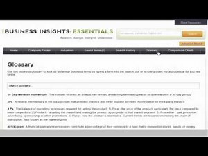 Using Gale's Business Insights: Essentials - Basics