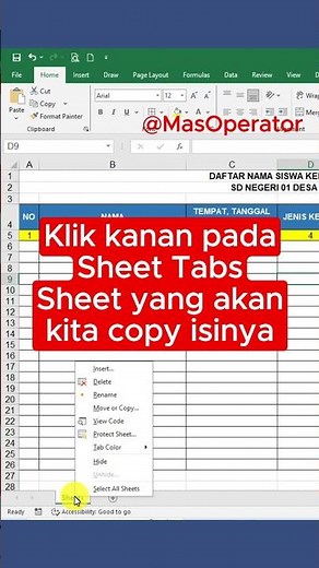 Cara Cepat Copy Sheet Di Excel #tutorialexcel