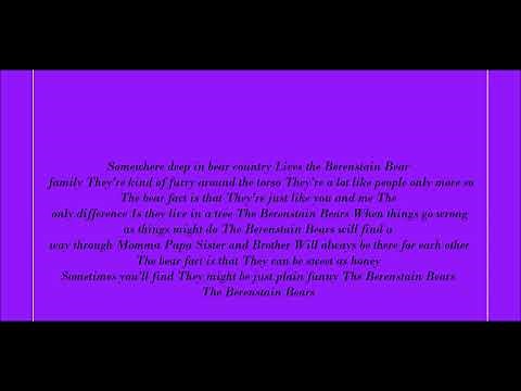 The Berenstain Bears Theme Song Lyrics