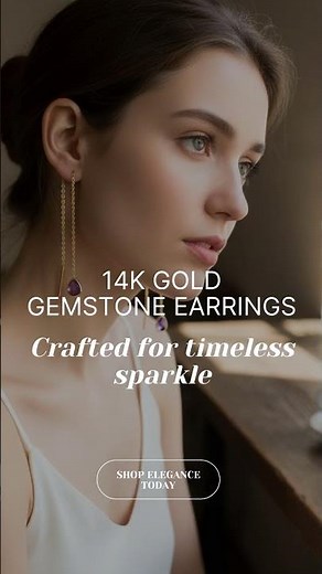 14k Gold Gemstone Earrings