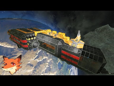 Space Engineers Survie #14 - Je construis une station spatiale sur un astéroïde! Et premier combat!