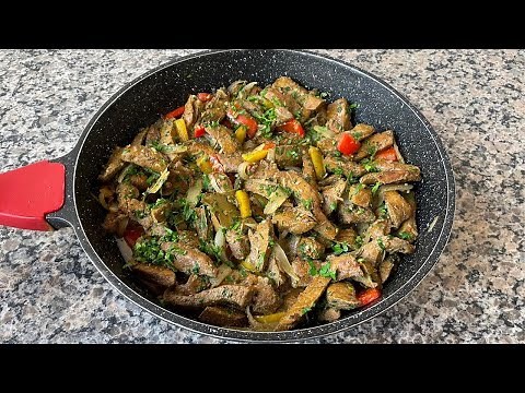 Liver with Bell Peppers | Eleni's Delights