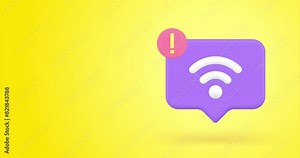 Internet wi fi network error jamming wireless wifi signal quick tips 3d icon animation realistic