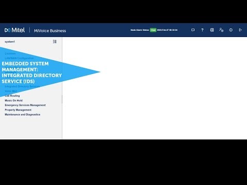 Embedded System Management: Integrated Directory Service (IDS): MiVoice Business