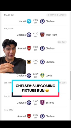 Chelsea's Fixture Run Analysis for Premier League