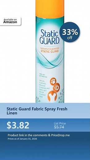 Static Guard Fabric Spray Fresh Linen