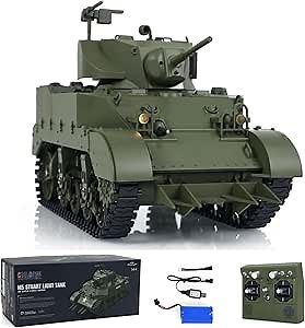 1/16 Scale RTR Tank US Stuart M5A1 British VI Light Tank High Speed Sound Lights Hobby Model