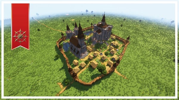 How to Build a Simple Cobblestone Castle Town in Minecraft Timelapse Minecraft Map