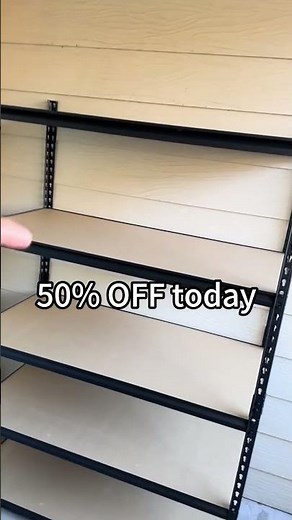 This metal garage shelf fits way more than I thought #storagesolutions