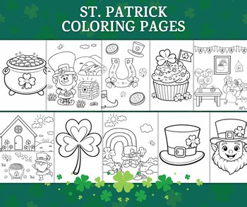 St. Patrick's Day Coloring Pages | A4 & US Letter | 10 Designs | PDF Printable