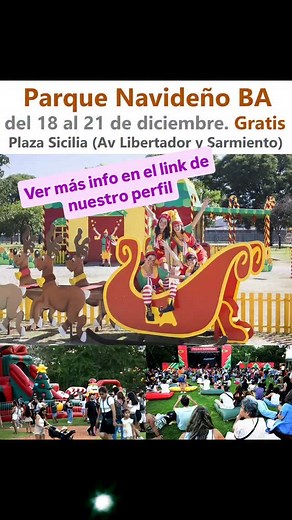🎄 ¡Llega el Parque Navideño 2025 a Buenos Aires! Del 18 al 21 de diciembre, la ciudad se llena de espíritu navideño con uno de los parques temáticos más esperados del año. ✨ Un recorrido lleno de sorpresas: ✔ Jardín Lumínico con túneles de luz y arte para sacarte las fotos más increíbles. ✔ Shows en vivo: coros, bailarines y mini espectáculos entre las luces. ✔ Feria de emprendedores con regalos, adornos y artesanías únicas. ✔ Sector gastronómico con sabores dulces, salados y bebidas para disfr