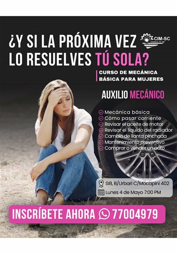 Curso auxilio mecánico para mujeres - cambiar llanta y revisar auto