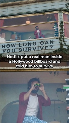 Netflix Put a Man Inside a Hollywood Billboard #viral #netflix #thelasthouse