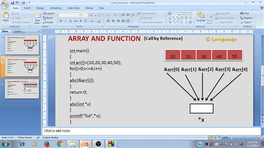 Learn Programming Technique C to Master Skills - Second Program(Array with Function , Call by Refere