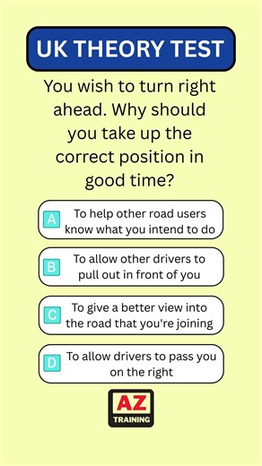 UK Driving Theory Test 2026 | Right Turn Positioning Explained #DrivingTheory2026