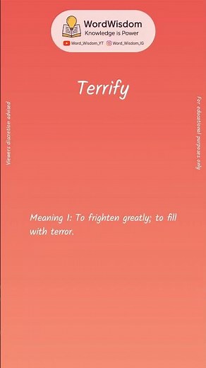What does "Terrify" mean? | English vocabulary shorts | #terrify #wordwisdom