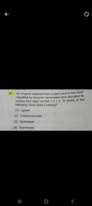 6. An enzyme obtained from a plant source has been classified b... | Filo