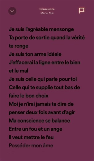 Conscience by Marie-Mai: French Song with Lyrics