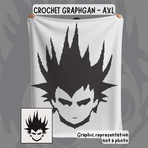 Crochet Graphgan PDF Pattern for SC Stitches - Axl Goth Character - Etsy