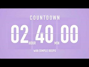 2 Hour 40 Minute Countdown Timer ⏳ Flip Clock with Bell Alerts 💜🔔