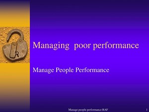 Managing poor performance - SlideServe