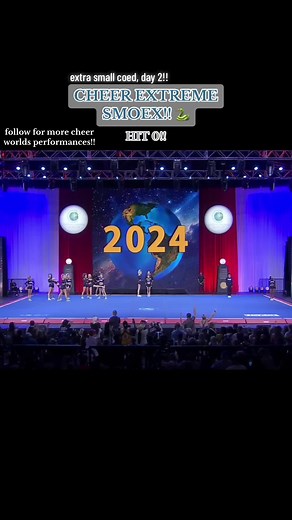 cheer extreme smiex, worlds day 2!! // #fyp #foryou #foryoupage #worlds #extrasmall #coed #worlds2024 // 🐍
