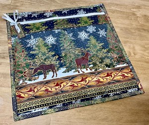 Cross Stitch Project Bag With Vinyl Front - Reindeer Design Needlework Organizer & Storage Pouch - Etsy