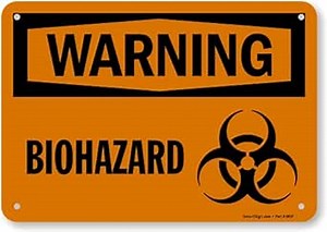 SmartSign 7 x 10 inch “Warning - Biohazard” OSHA Sign with Symbol, Digital Printing, 55 mil HDPE Plastic, Black and Orange
