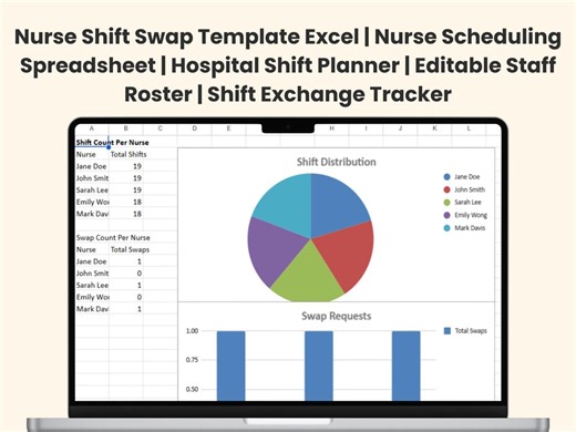 Nurse Shift Swap Template Excel | Nurse Scheduling Spreadsheet | Hospital Shift Planner | Editable Staff Roster | Shift Exchange Tracker - Etsy Canada