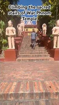 Must see tourist attraction the Sacred Stairs of Wat Phnom Temple in Cambodia.