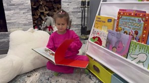 Coonoor Kids Bookshelf - 4 Tier Small Bookcase for Kids Room, Metal Nursery Book Shelf, Sling Book Shelf and Toy Storage for Children, Idea Gifts for Boys and Girls