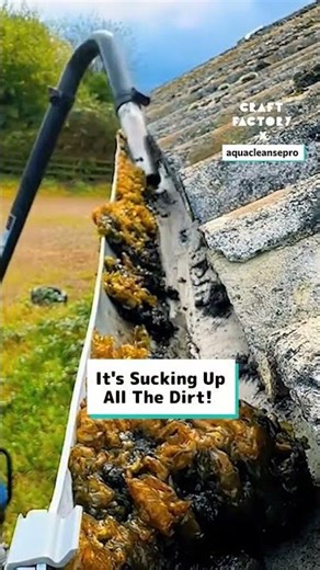 Extreme gutter cleaning is strangely satisfying 💦😳