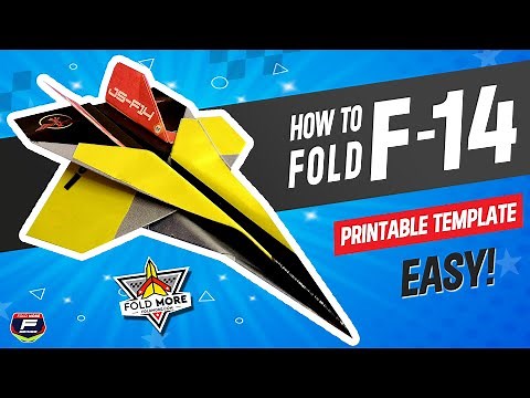 How to Make a Paper Airplane F-14 Tomcat that Flies! Step-by-Step Instructions + Template #FMF14