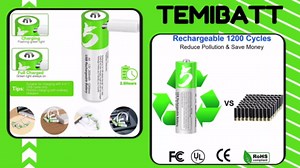 TEMIBATT Rechargeable D Batteries 8 Pack,1.5V 7500mWh Lithium D Battery Replacement for LR20 for Flashlight Toy