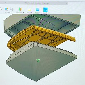 The early start of the first forged carbon fiber compression mold. Tons of details left to add before it’s ready to start printing. Hopefully I can hit print tomorrow night, I’d like to try for the first forged part by the end of the weekend! | Harley Designs